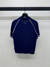 MIU 25S ROUND NECK STRIPED KNIT RAGLAN SHORT SLEEVES 264109